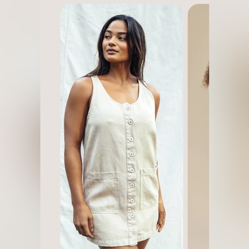 Jungmaven button front jumper dress- XS
